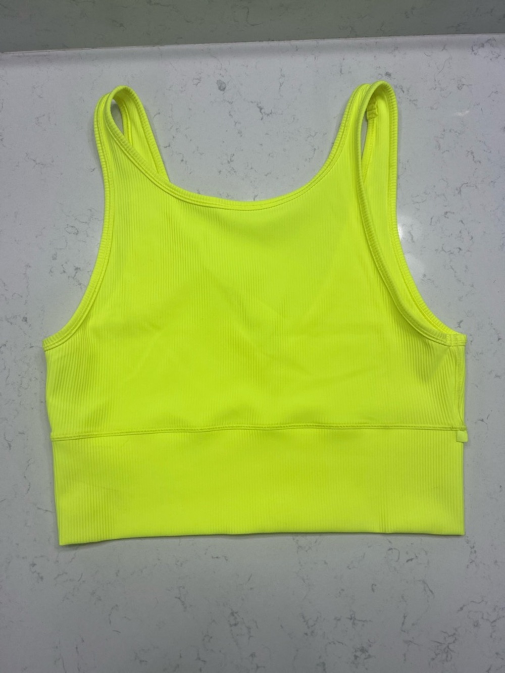 lululemon athletica Neon Yellow Ribbed Sports Bra Tank